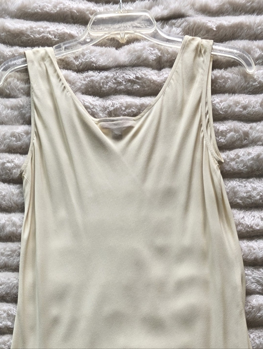 Vintage 100% Silk Light Cream Slip Dress - Picture 4 of 4